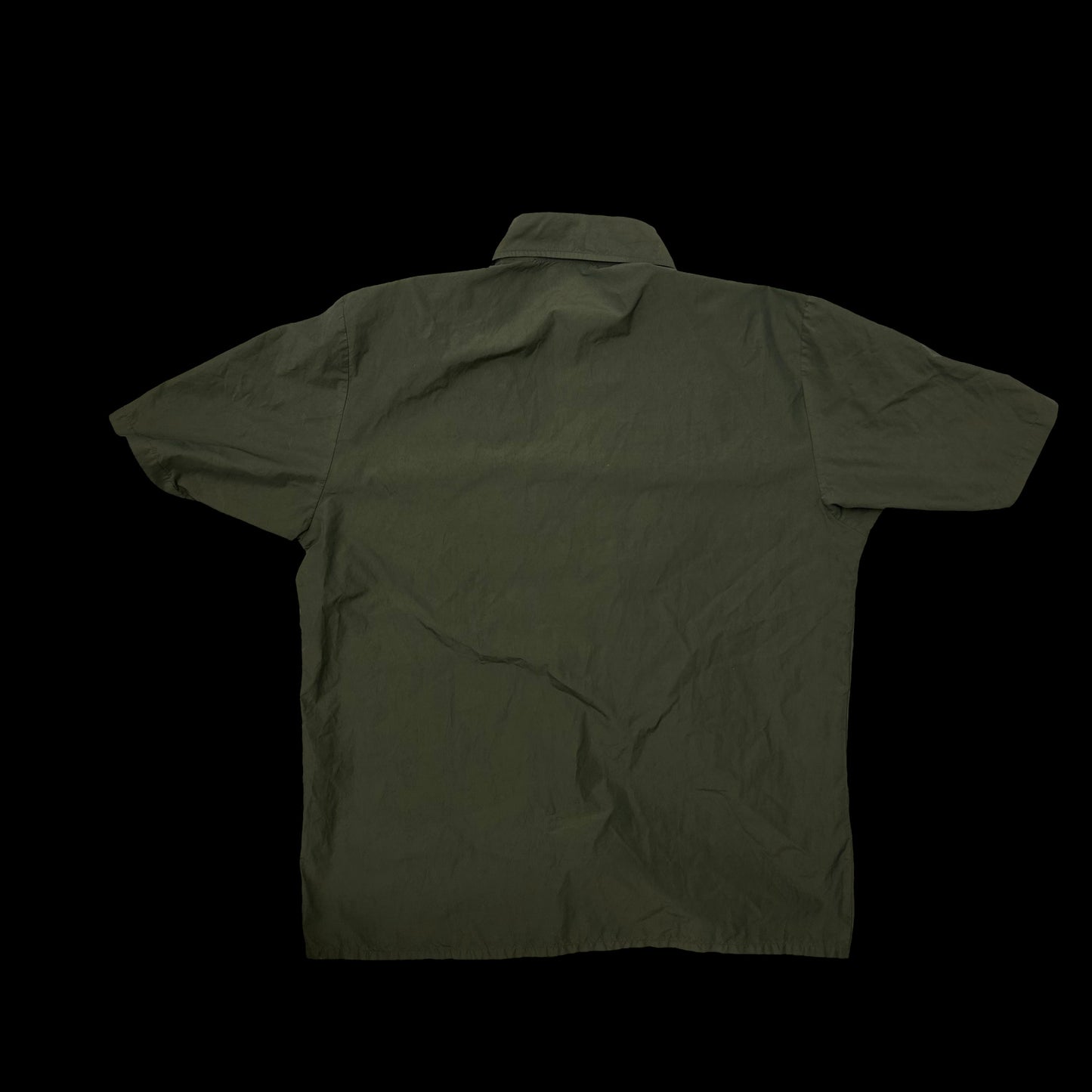 C.P. Company Ripstop Zip-Up Short Sleeve Shirt Khaki Green (Fits L)