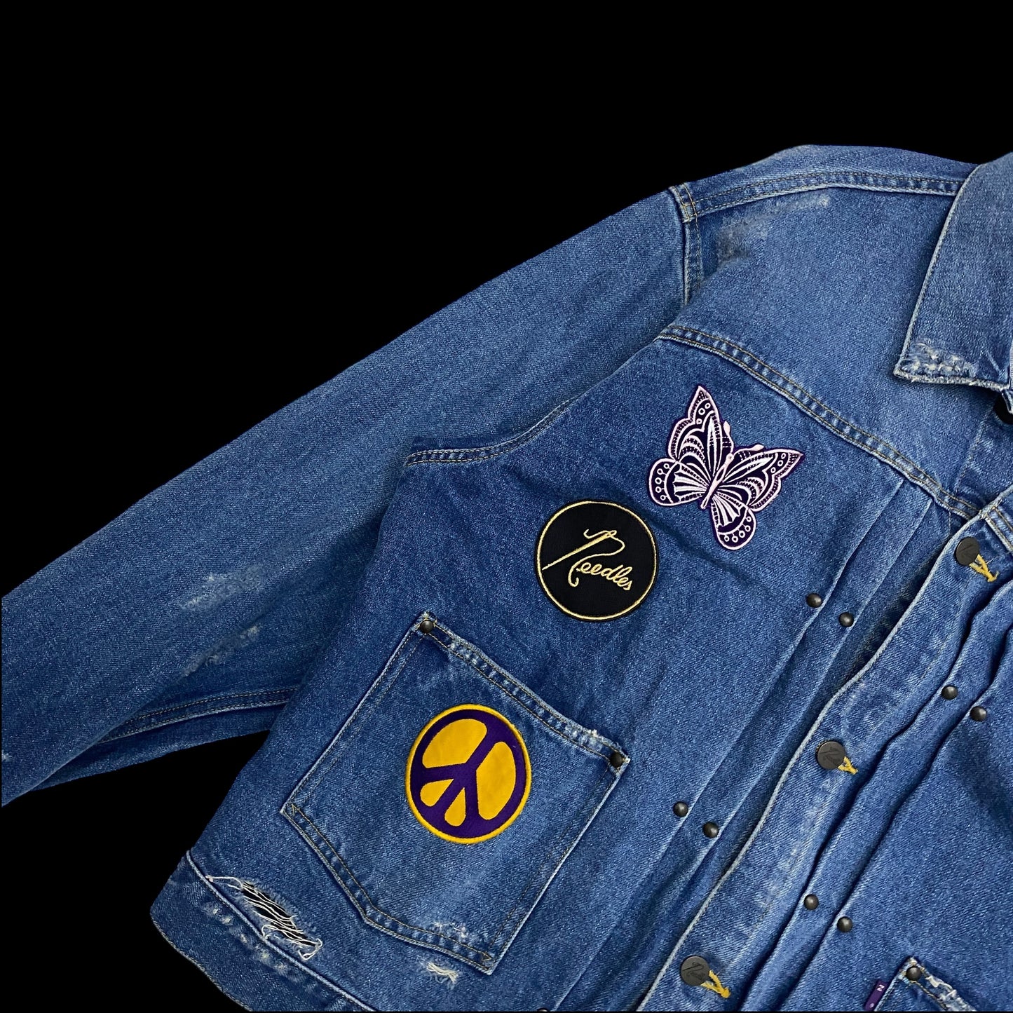 Needles Mixed-Patches Denim Jacket Indigo (Size L)