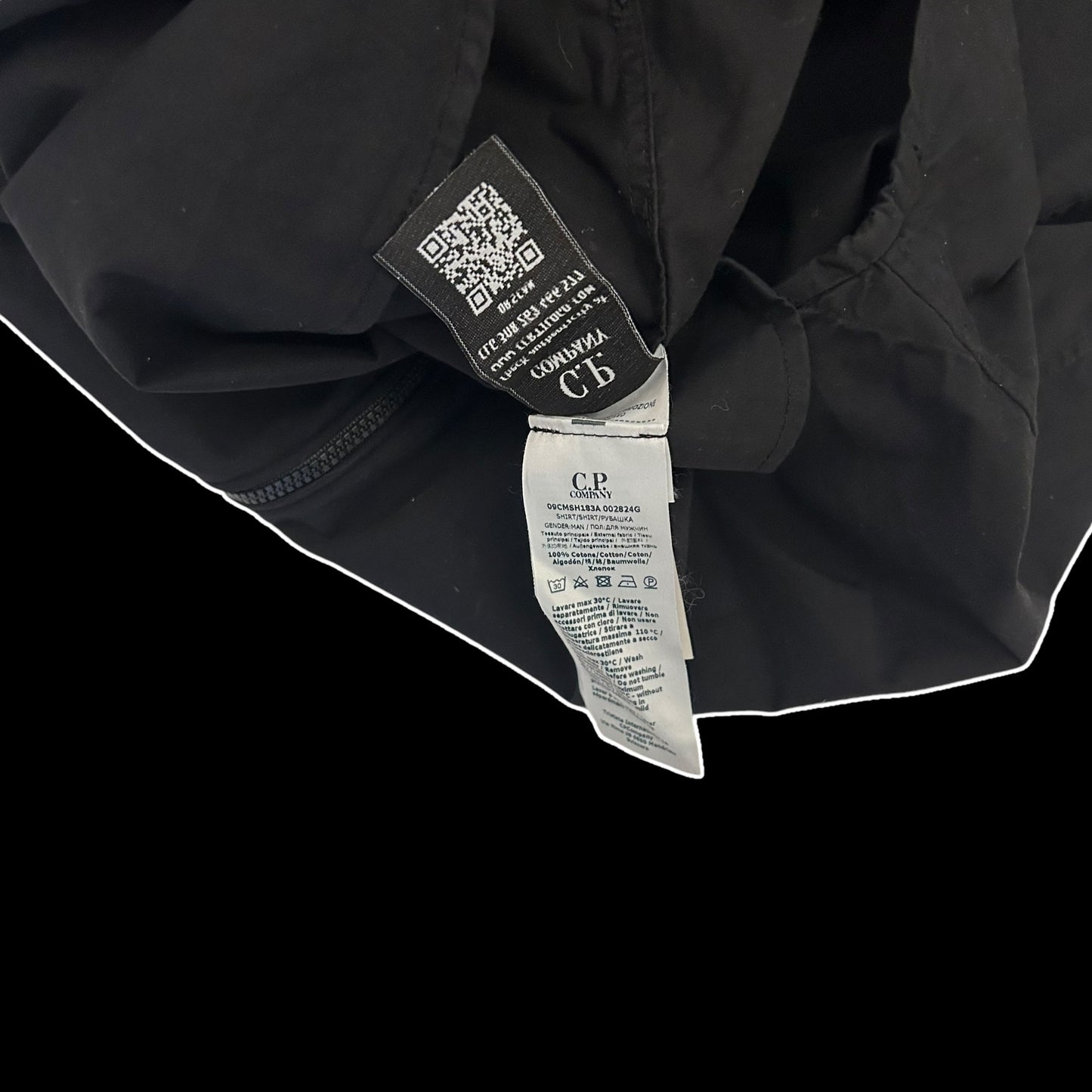 C.P. Company Lens Zip-Up Overshirt Black (Fits L)