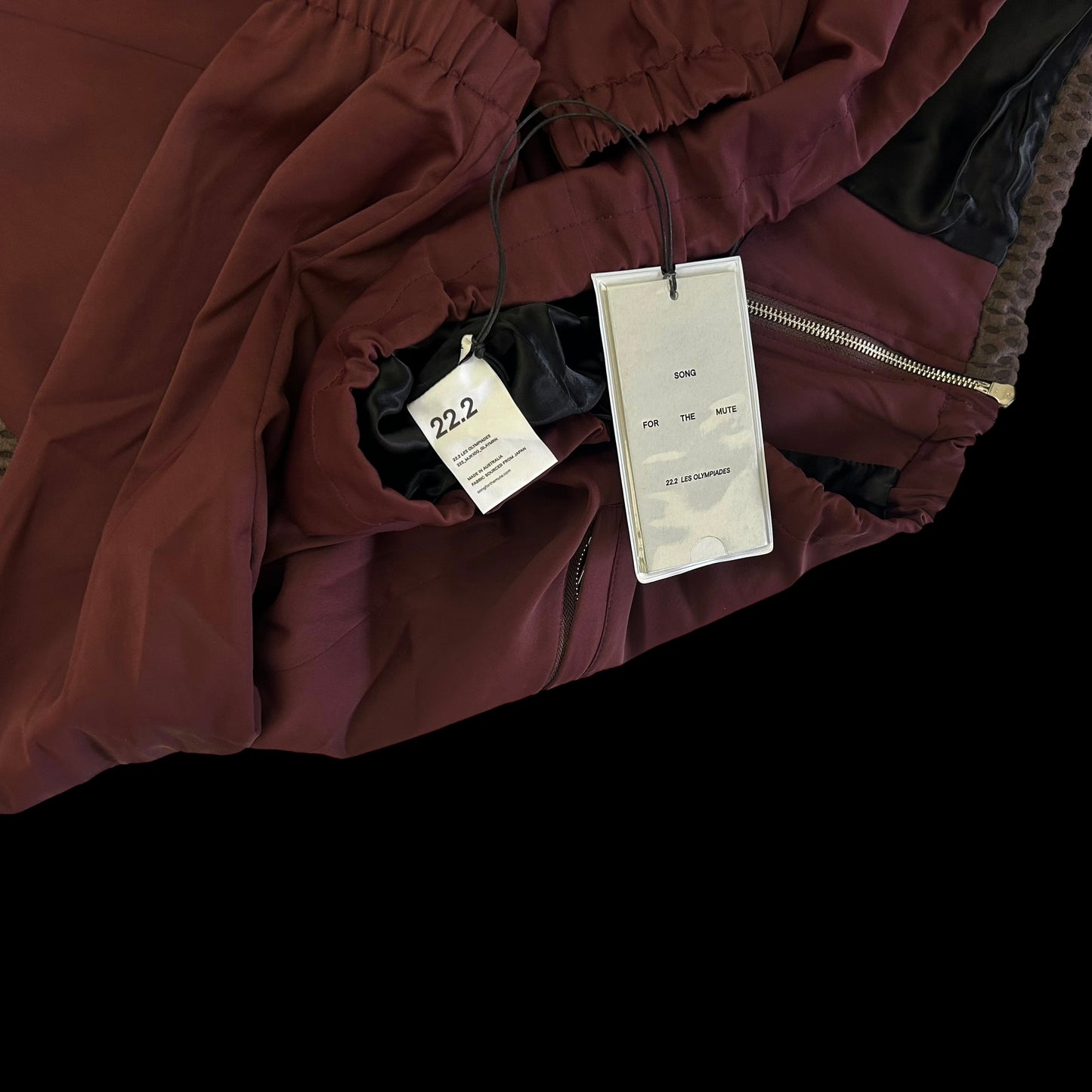 Song For The Mute Satin Lad Jacket Burgundy (Fits M-L)