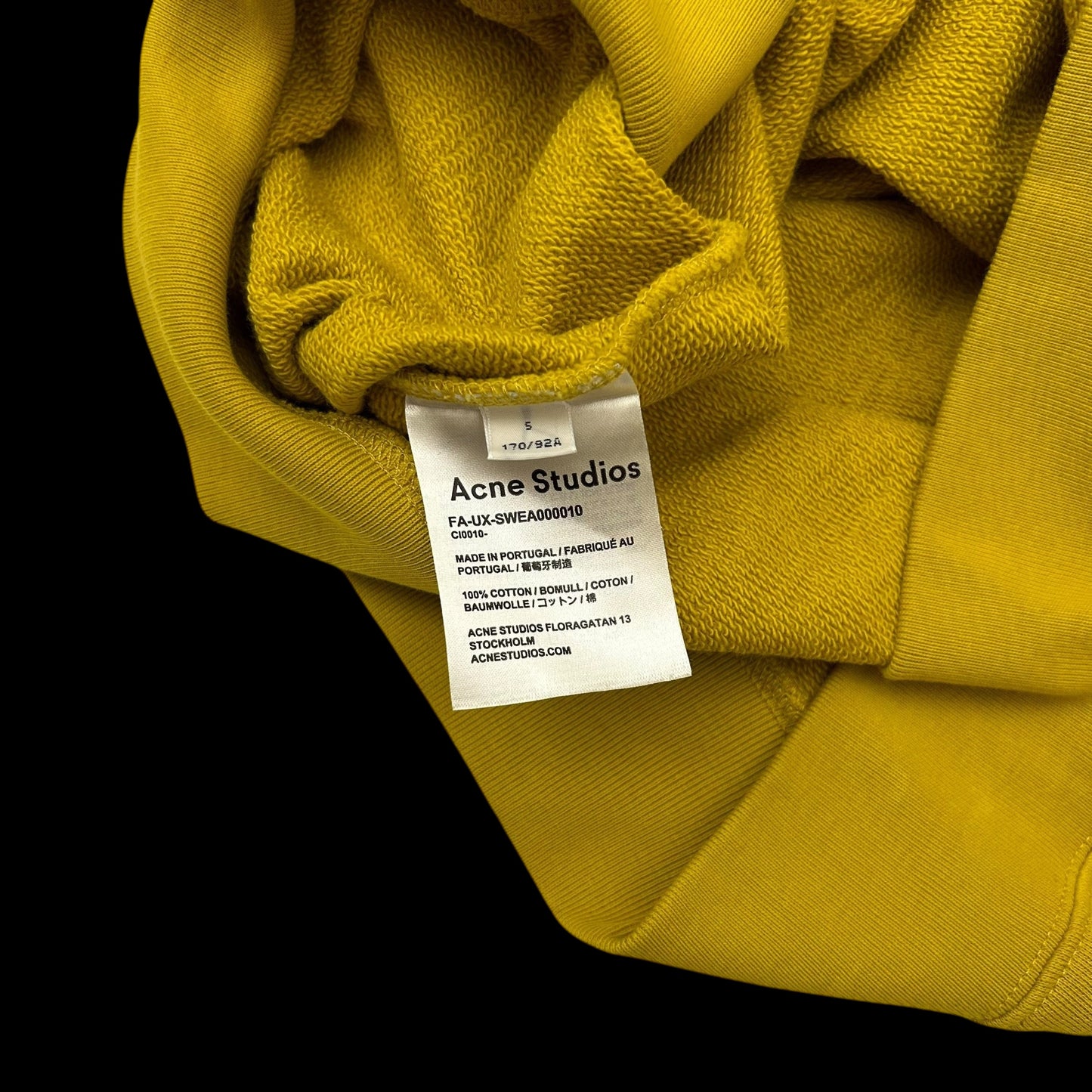 Acne Studios Yellow Oversized Forba Face Sweater (Fits L)