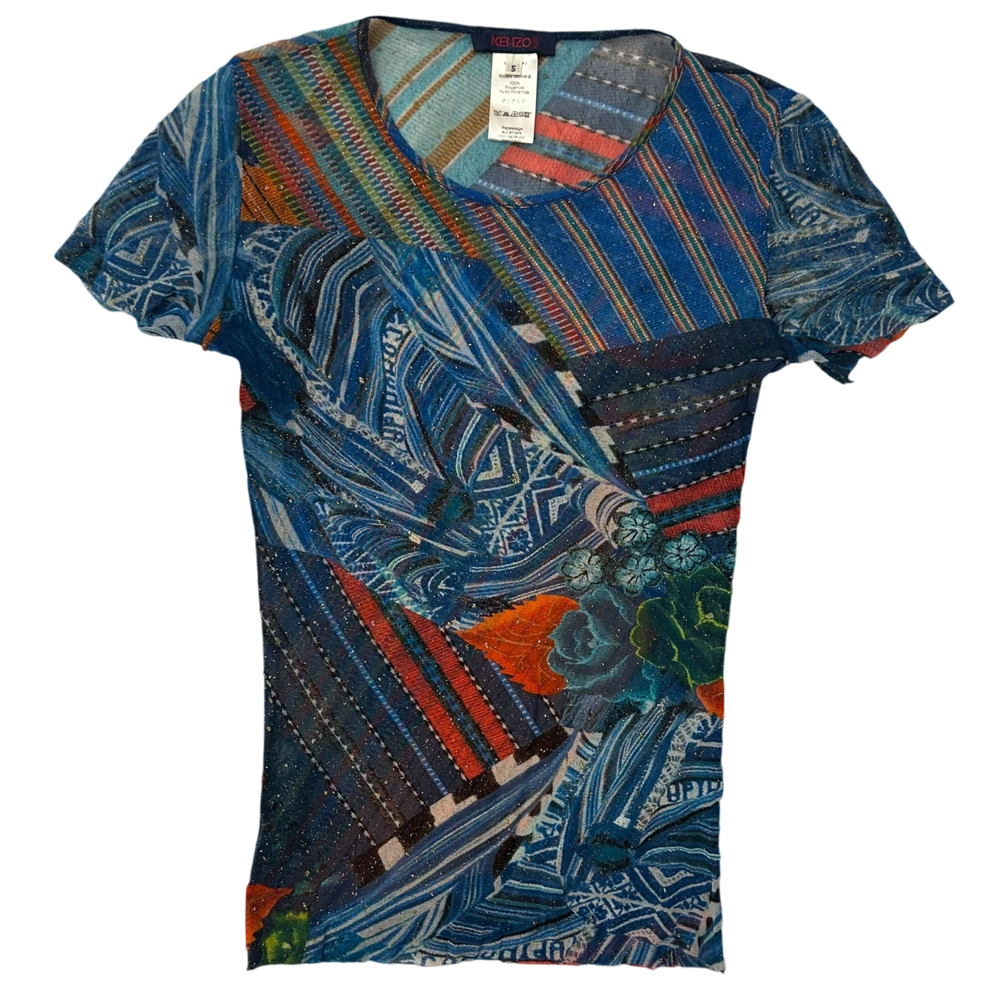 Vintage Kenzo Two-Layer Mesh T-Shirt (Fits S-M Womens)