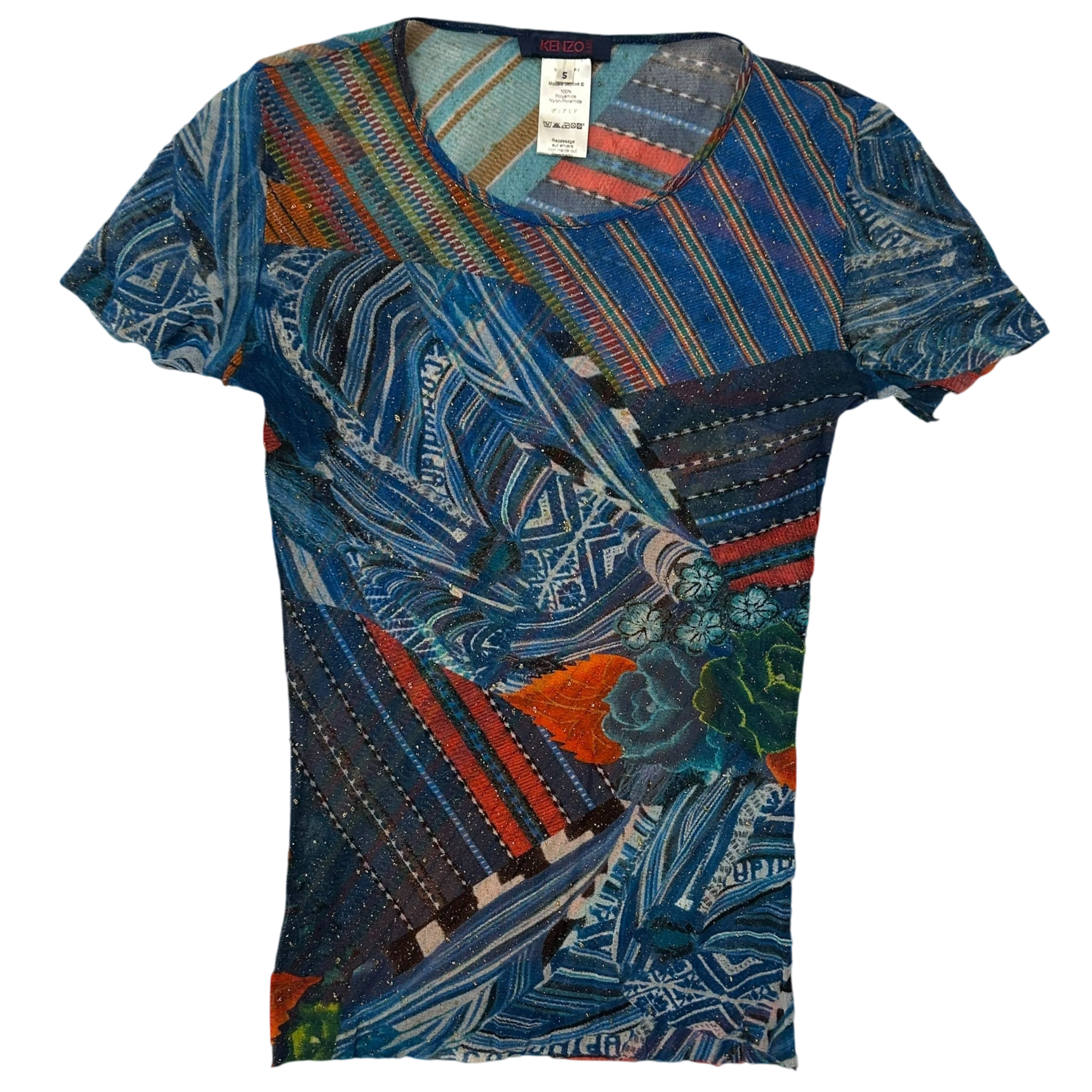 Vintage Kenzo Two-Layer Mesh T-Shirt (Fits S-M Womens)