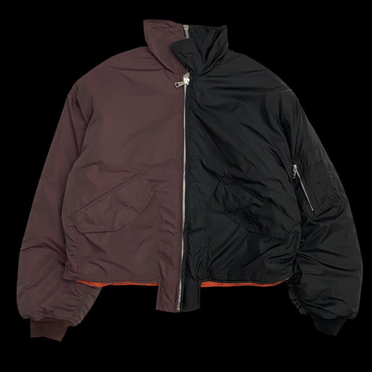 (DI)VISION Split Bomber Jacket Cropped Burgundy/Black (Fits M-L)