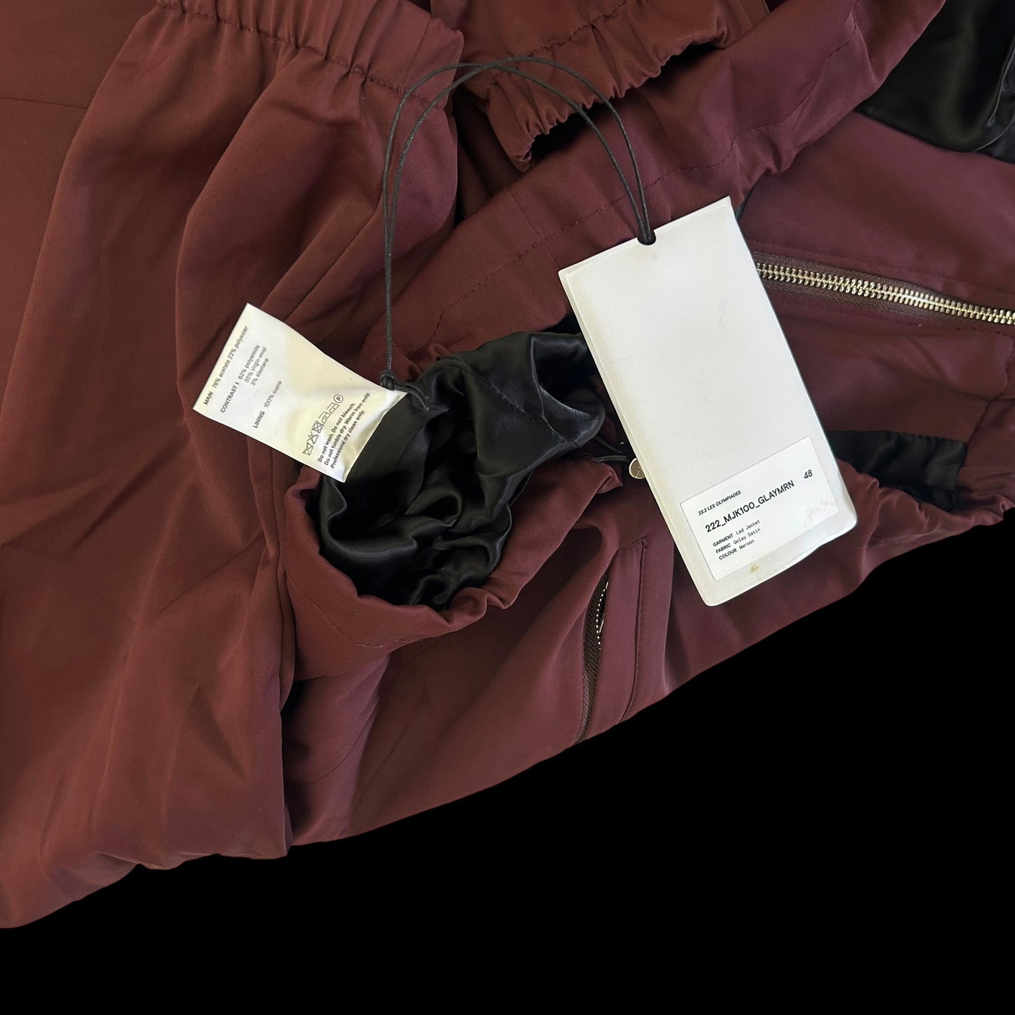 Song For The Mute Satin Lad Jacket Burgundy (Fits M-L)