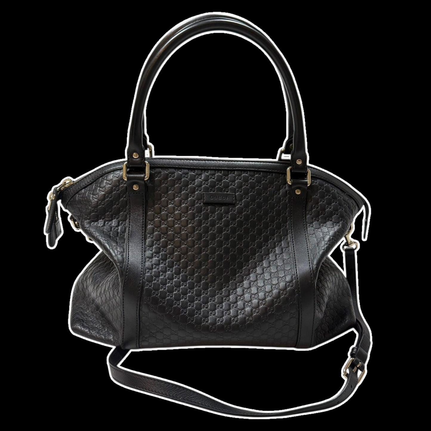 Gucci Microguccissima Large Dome Leather Bag Black