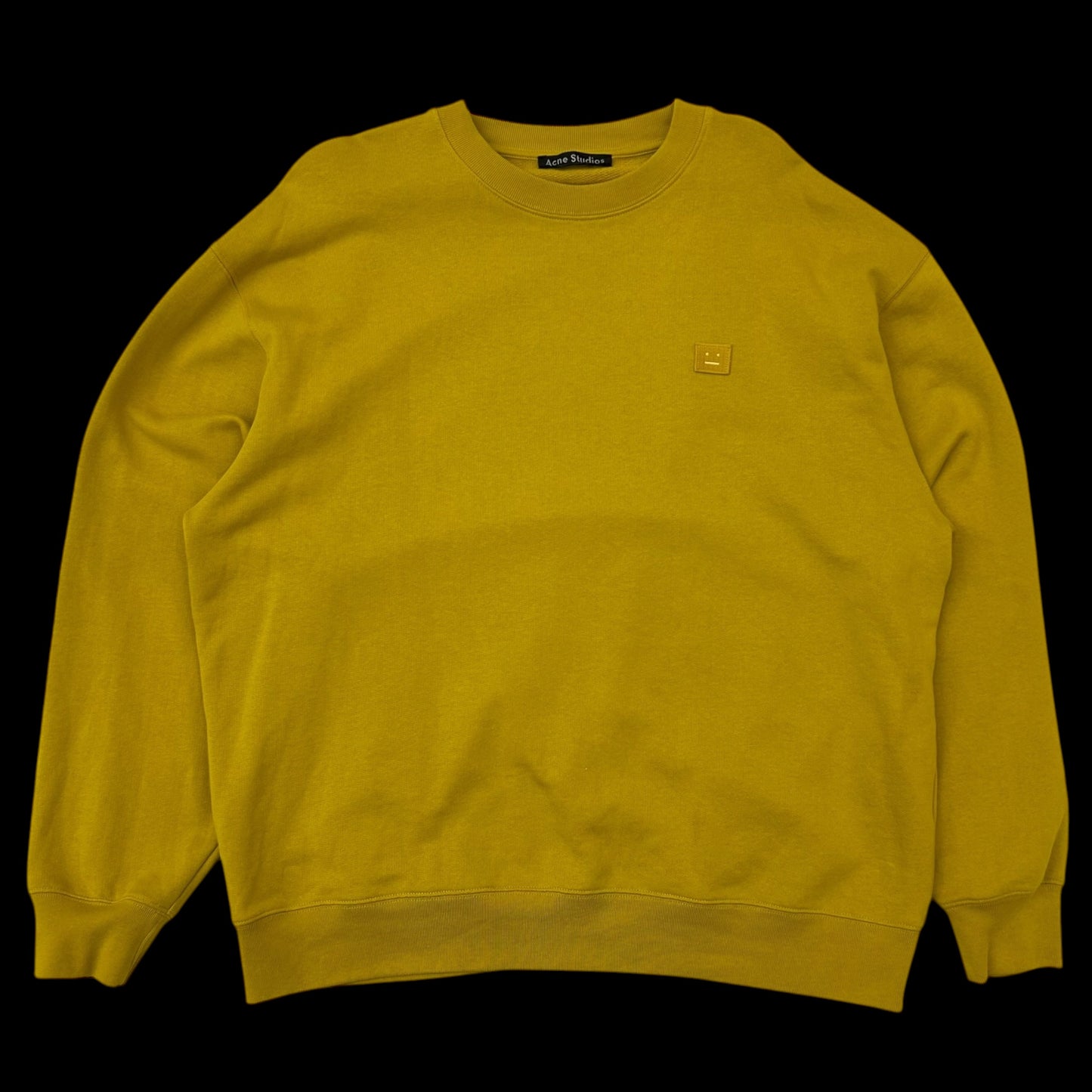 Acne Studios Yellow Oversized Forba Face Sweater (Fits L)