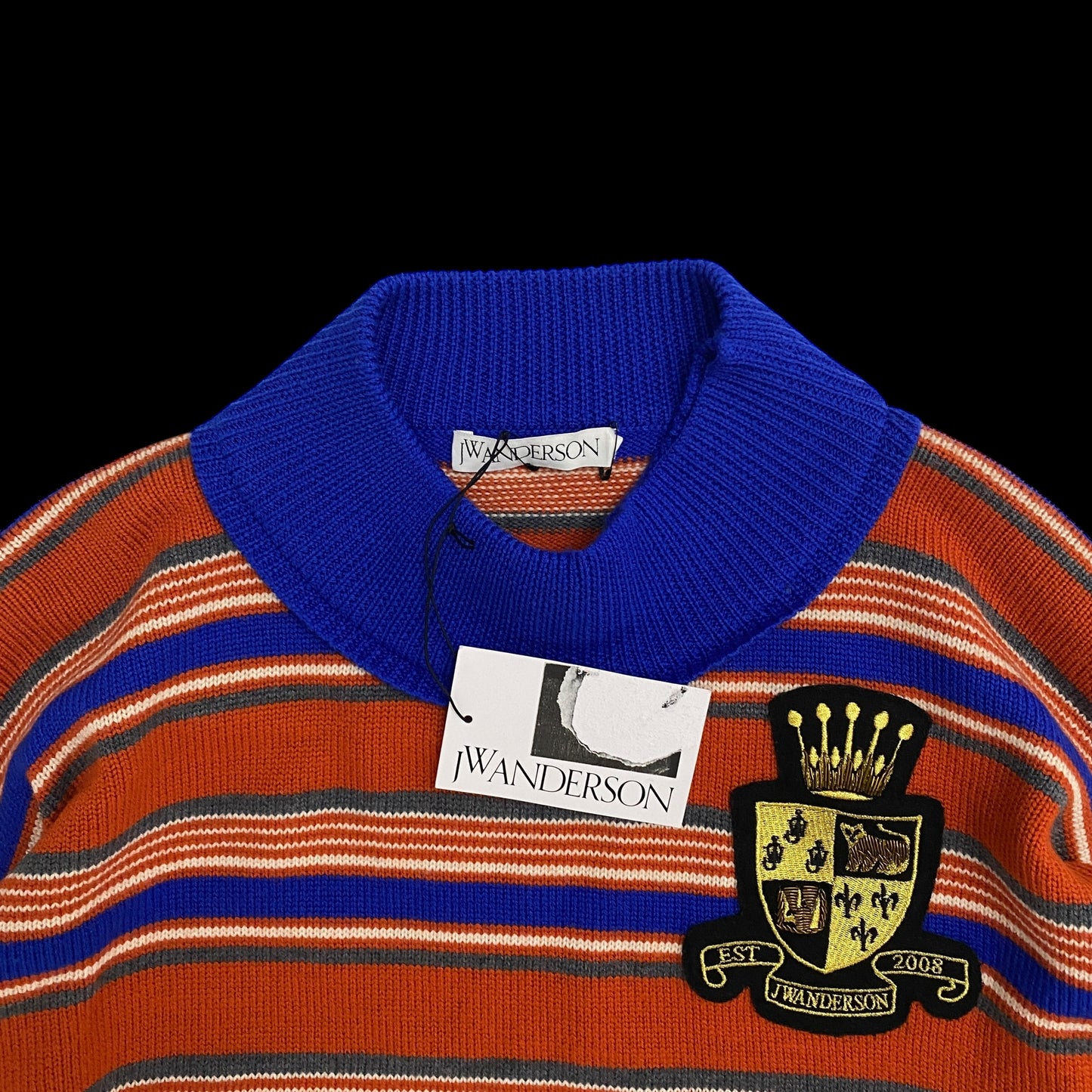 J.W. Anderson Deconstructed Logo Patch Striped Jumper (Size M)