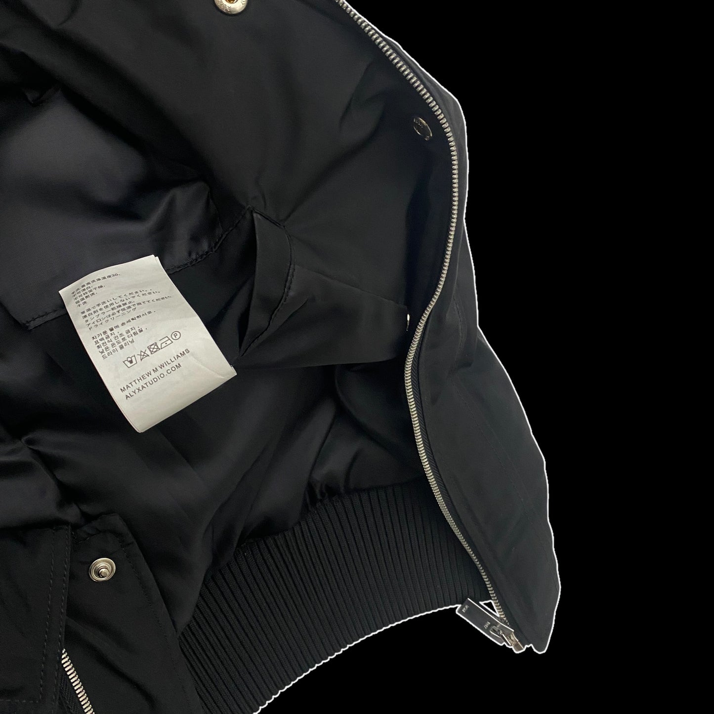 1017 ALYX 9SM Flight Bomber Jacket Black (Fits L-XL)