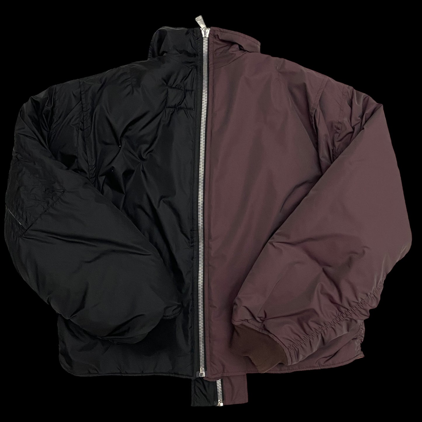 (DI)VISION Split Bomber Jacket Cropped Burgundy/Black (Fits M-L)