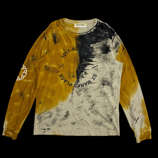 1017 Alyx 9SM Address Abstract Print Long-Sleeve T-Shirt Yellow (Size L)