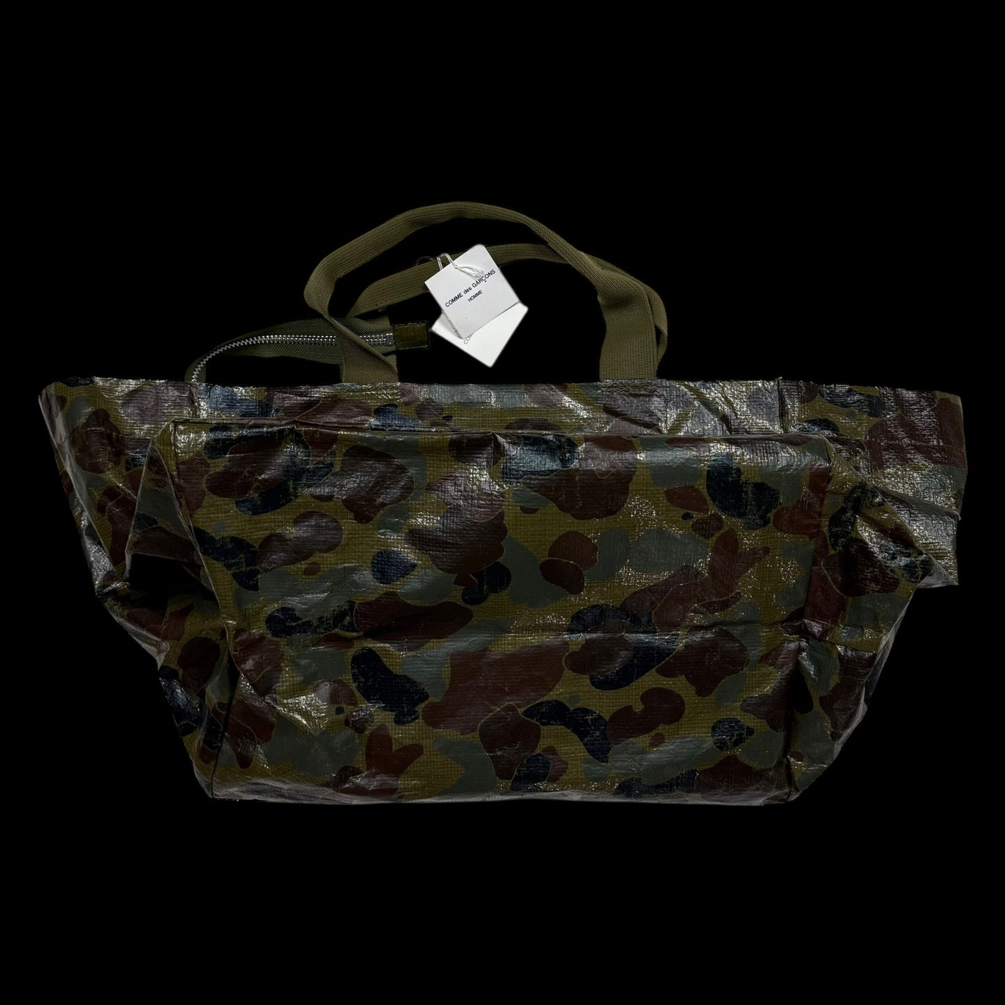 Comme Des Garçons Homme Oversized Tote Bag Green Camo