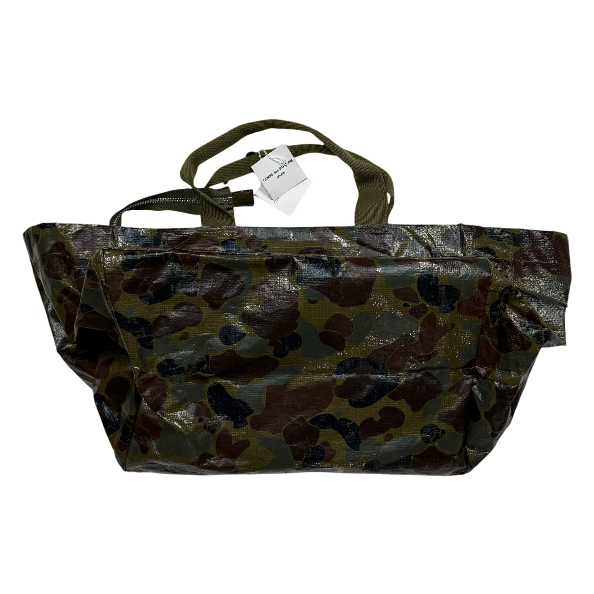 Comme Des Garçons Homme Oversized Tote Bag Green Camo