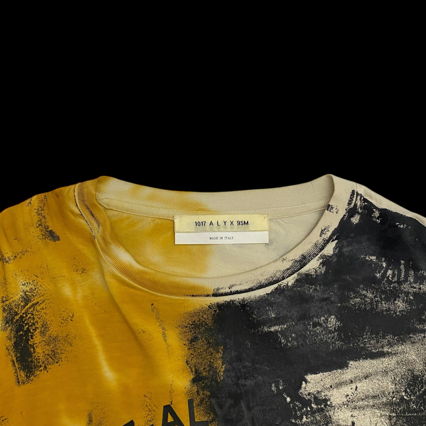 1017 Alyx 9SM Address Abstract Print Long-Sleeve T-Shirt Yellow (Size L)