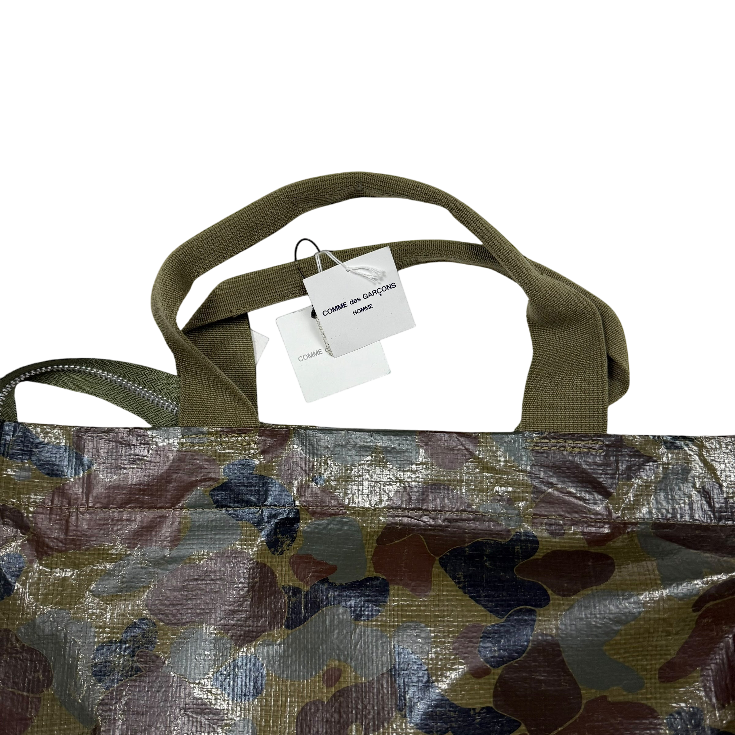 Comme Des Garçons Homme Oversized Tote Bag Green Camo
