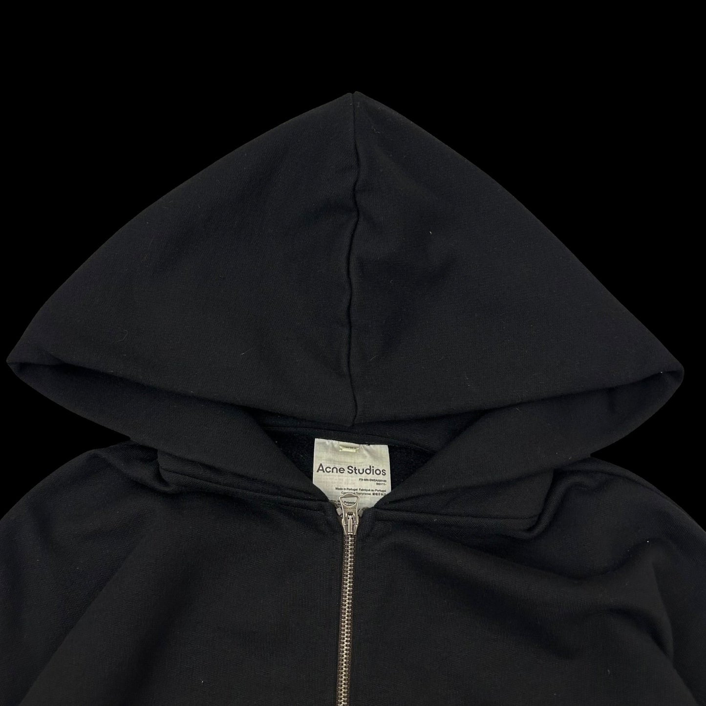 Acne Studios Forban Pink Label Heavyweight Zip Hoodie Black (Fits L-XL)