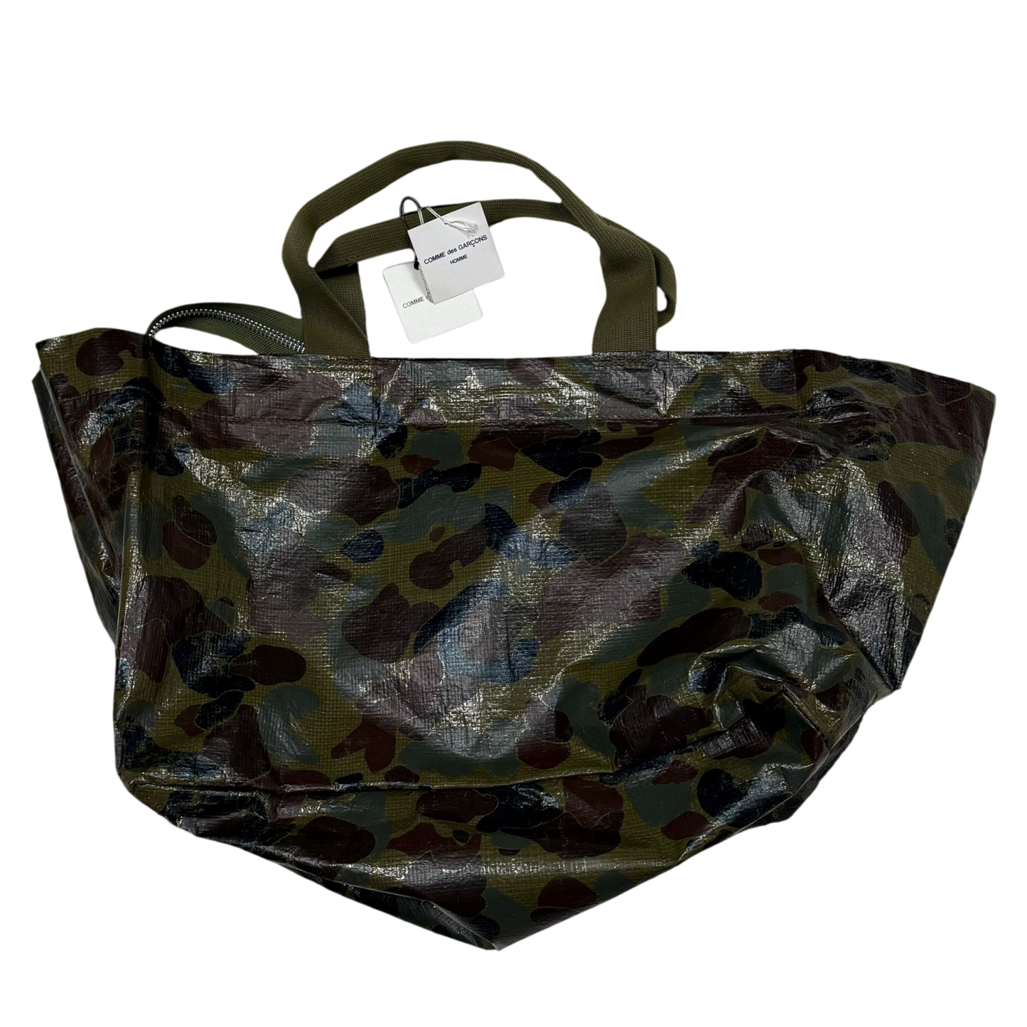 Comme Des Garçons Homme Oversized Tote Bag Green Camo