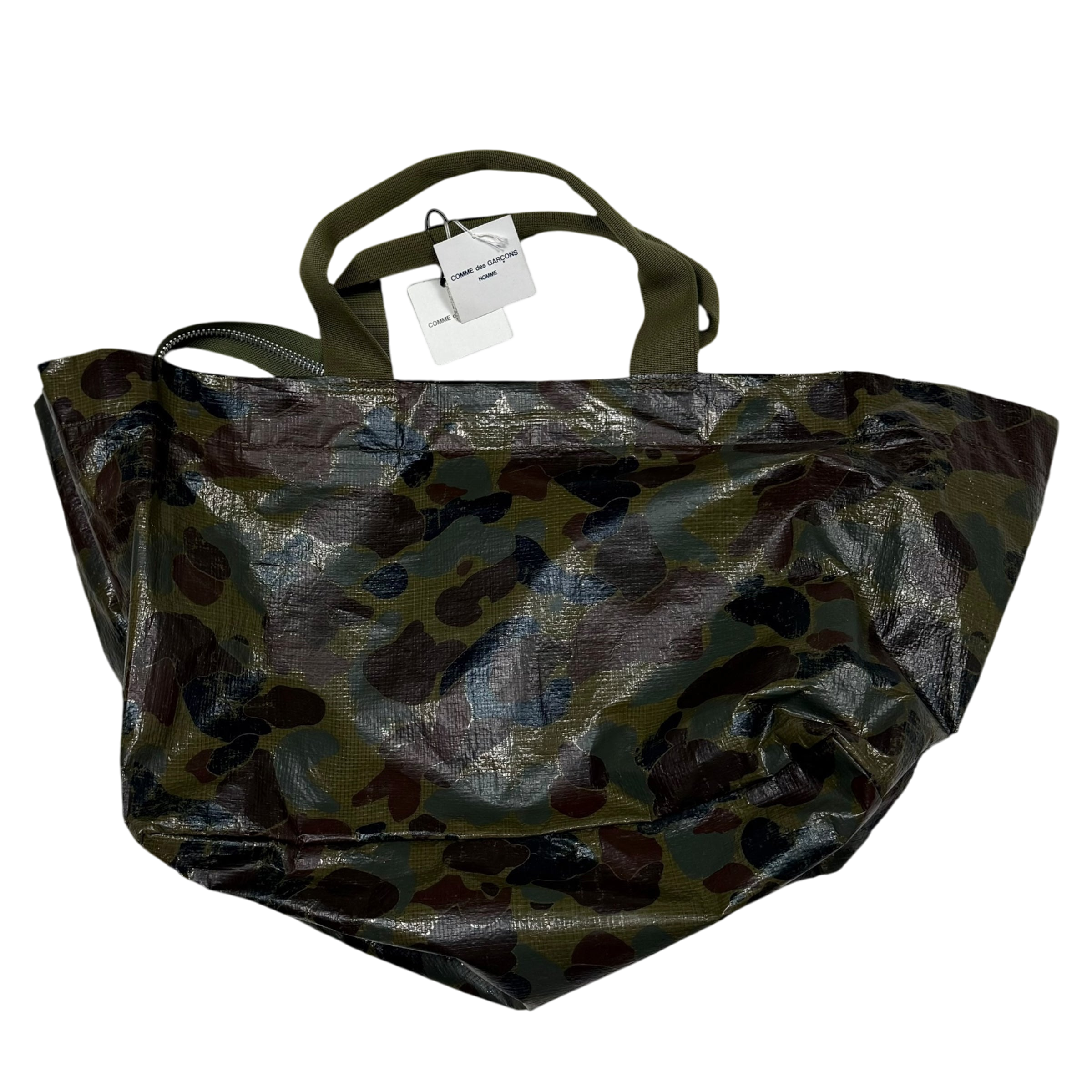 Comme Des Garçons Homme Oversized Tote Bag Green Camo
