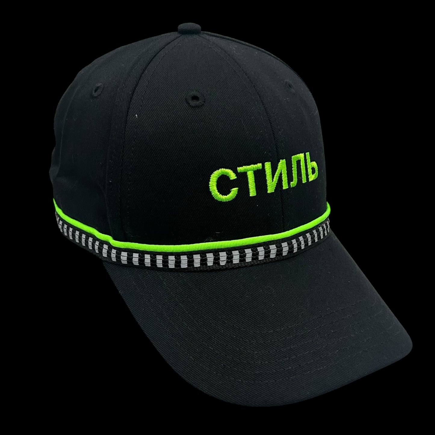 Heron Preston СТИЛЬ Reflective Cap Black/ Neon Green