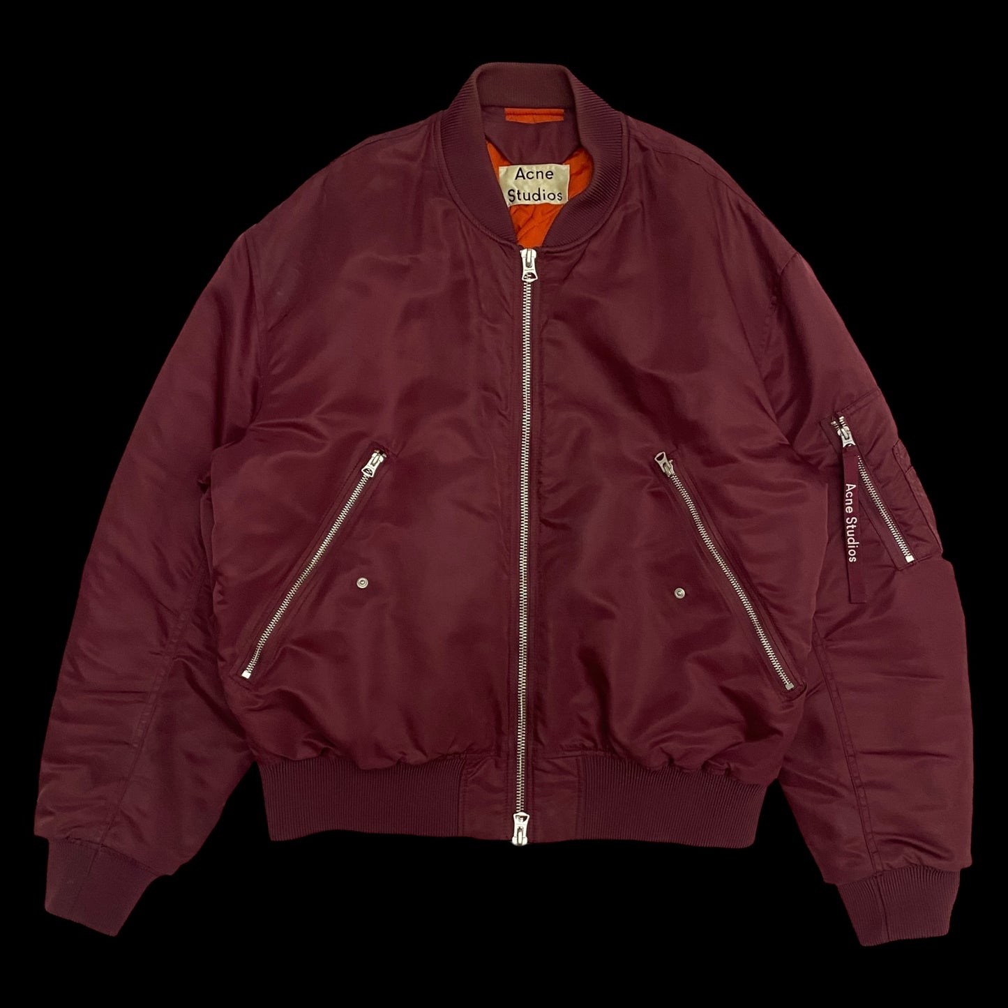 Acne Studios SS18 Makio MA-1 Bomber Jacket Burgundy (Fits L-XL)