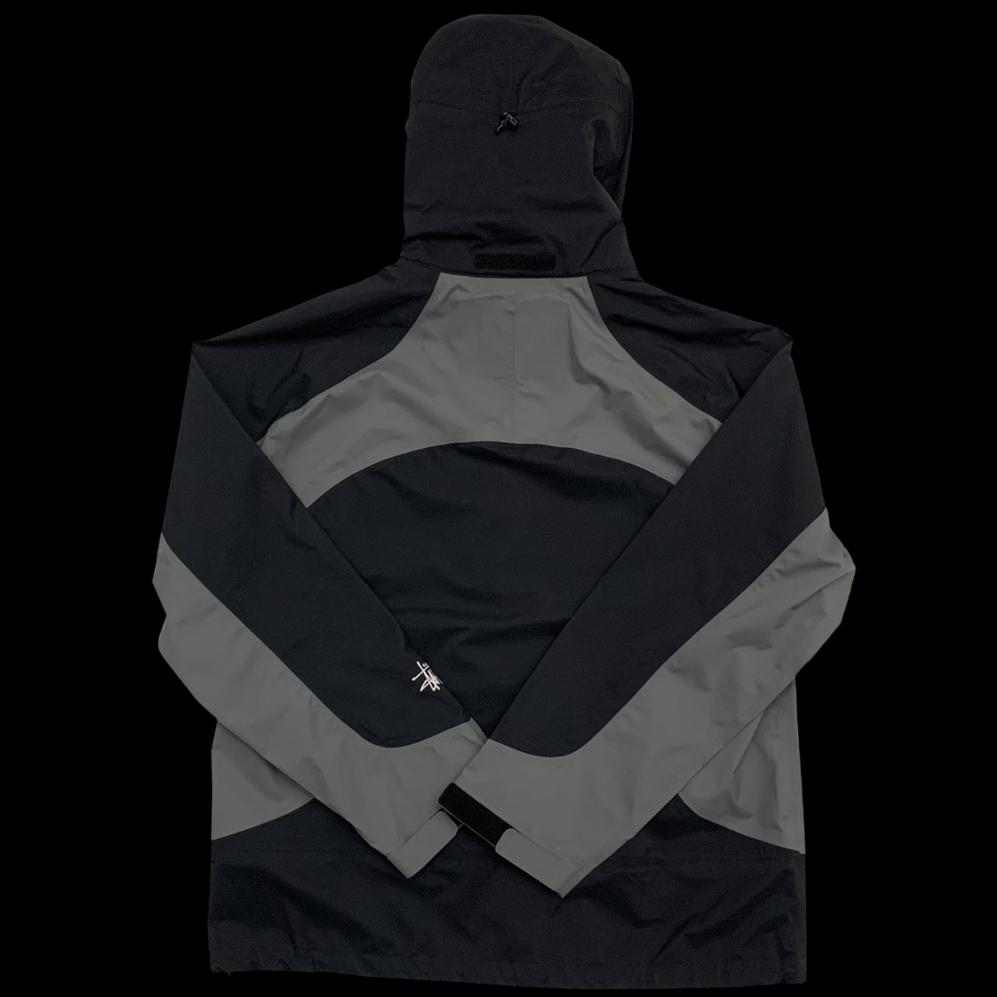 Stussy AW20 Taped Seam Nylon Rain Jacket Black/Grey (Fits L-XL)
