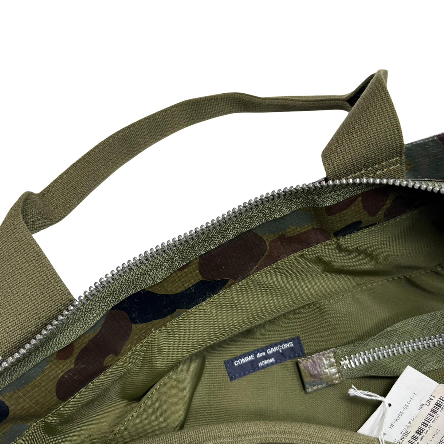 Comme Des Garçons Homme Oversized Tote Bag Green Camo