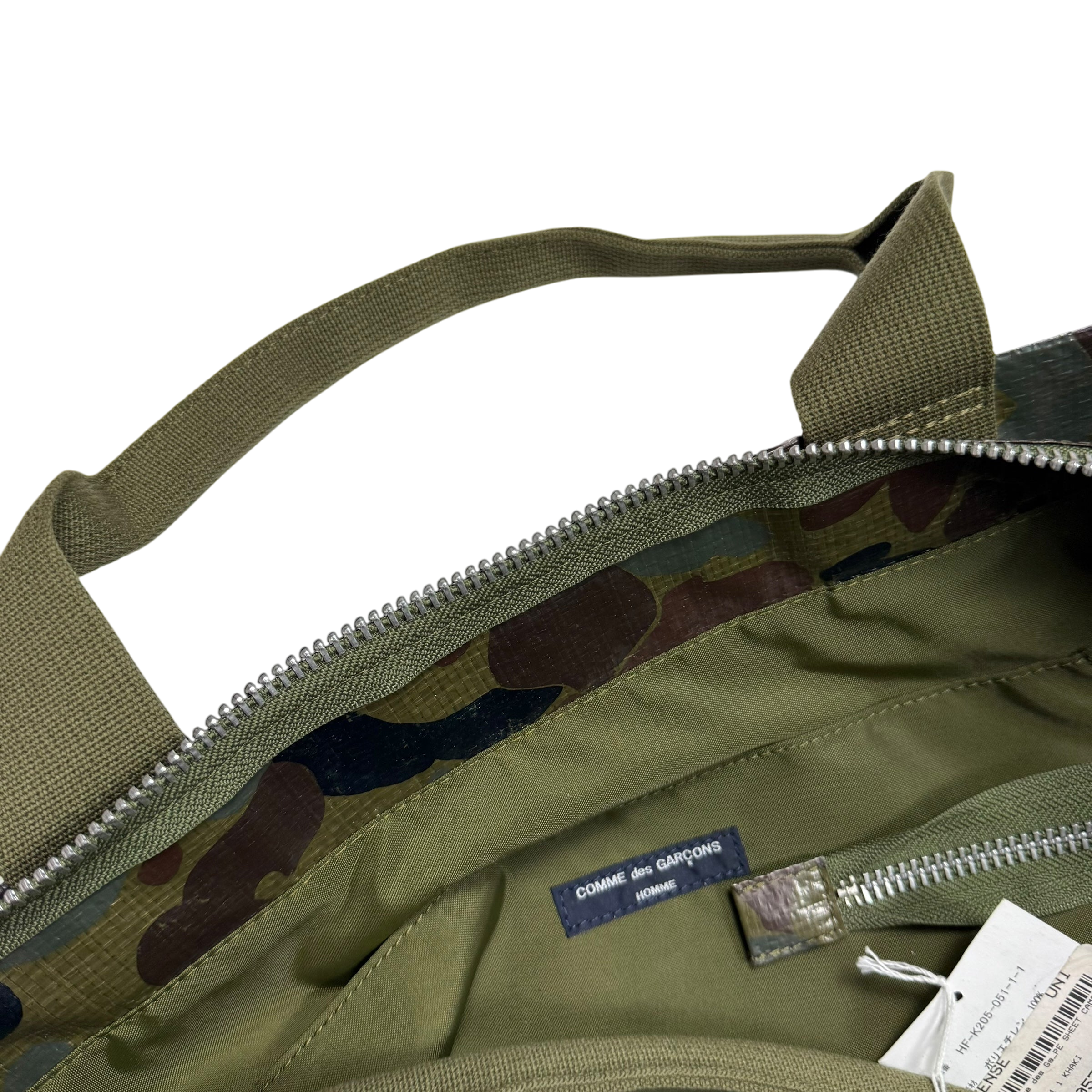 Comme Des Garçons Homme Oversized Tote Bag Green Camo