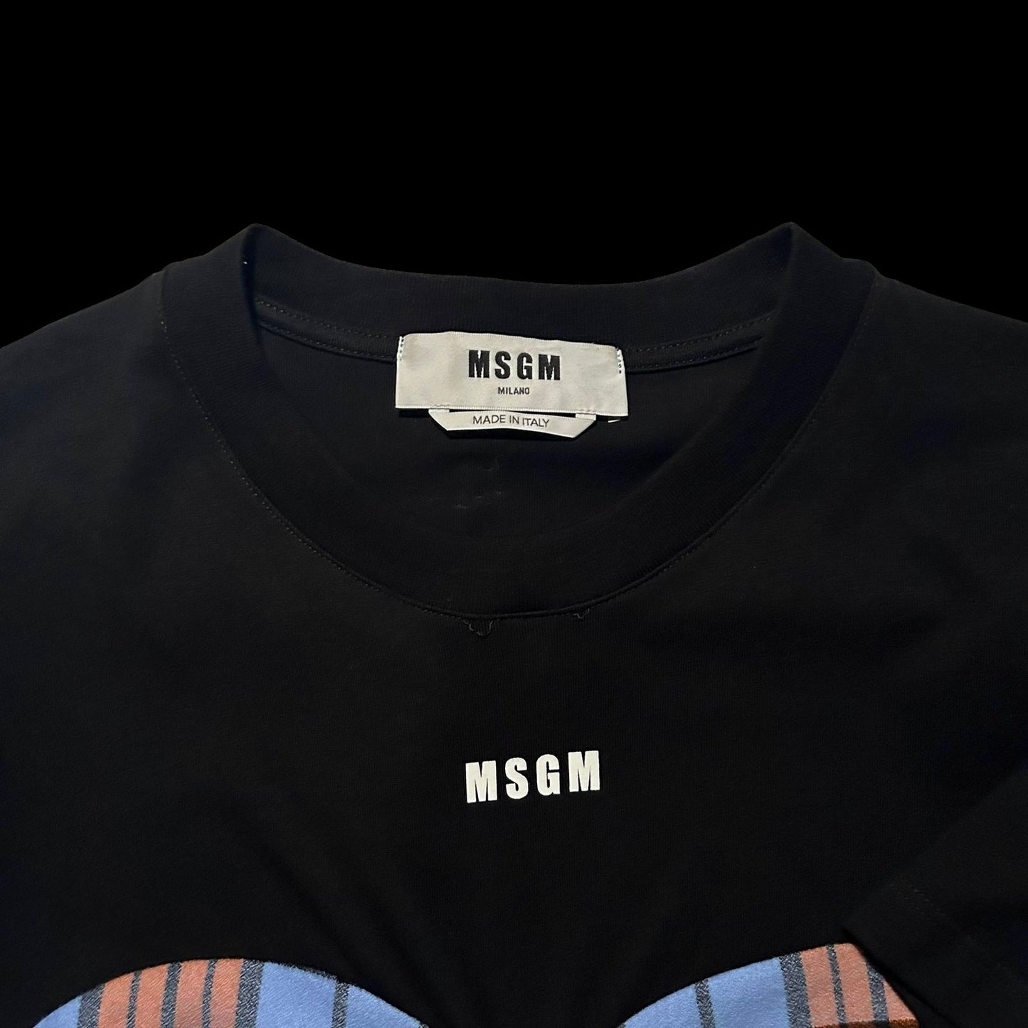 MSGM Tartan-Bustier Layered T-Shirt (Size M Womens)