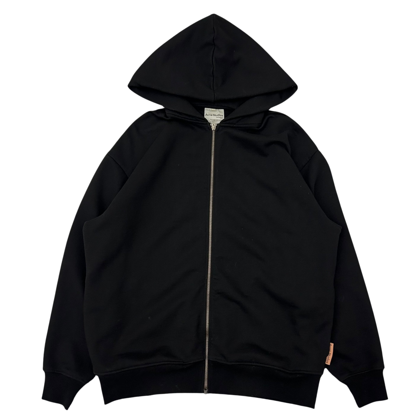 Acne Studios Forban Pink Label Heavyweight Zip Hoodie Black (Fits L-XL)