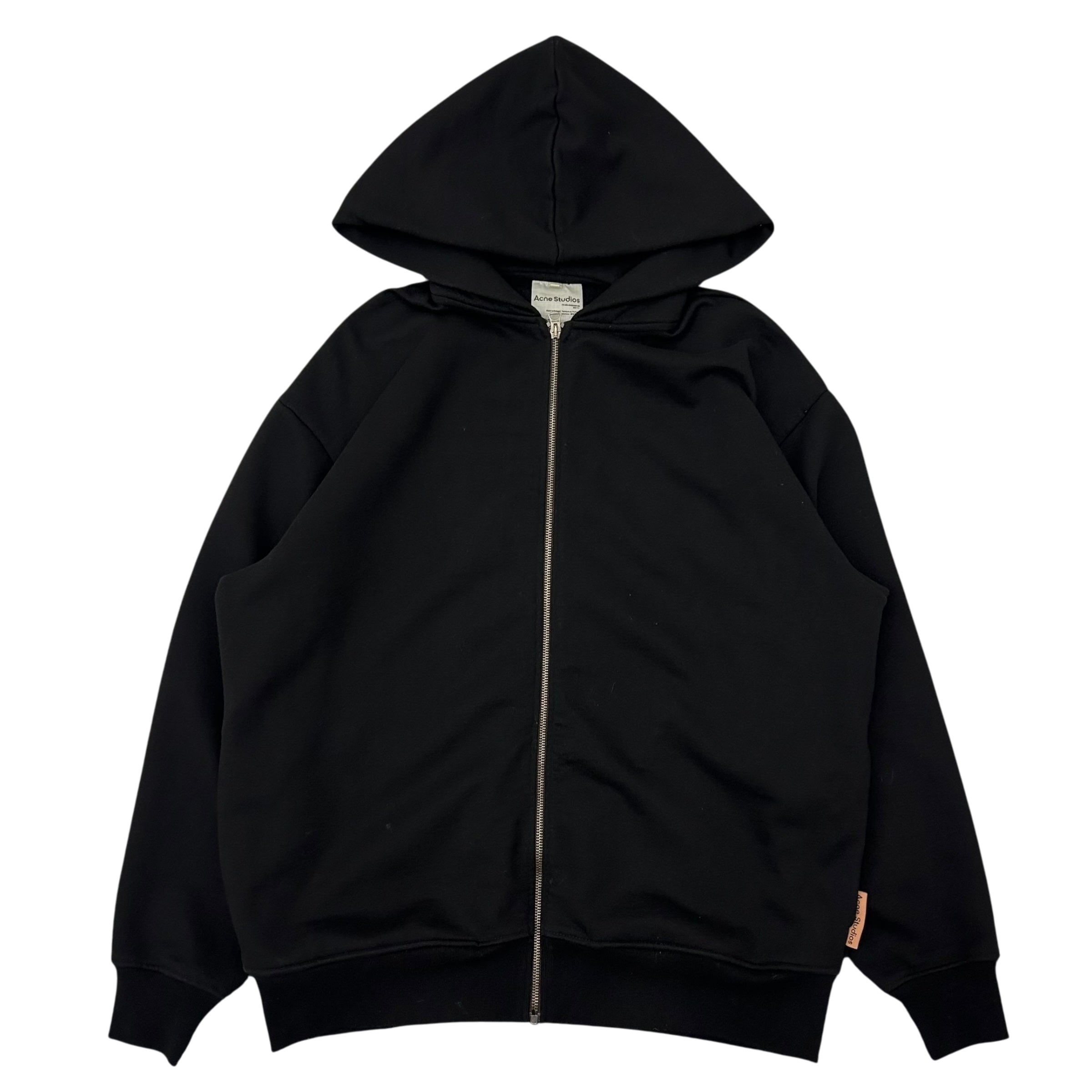Acne Studios Forban Pink Label Heavyweight Zip Hoodie Black (Fits L-XL)