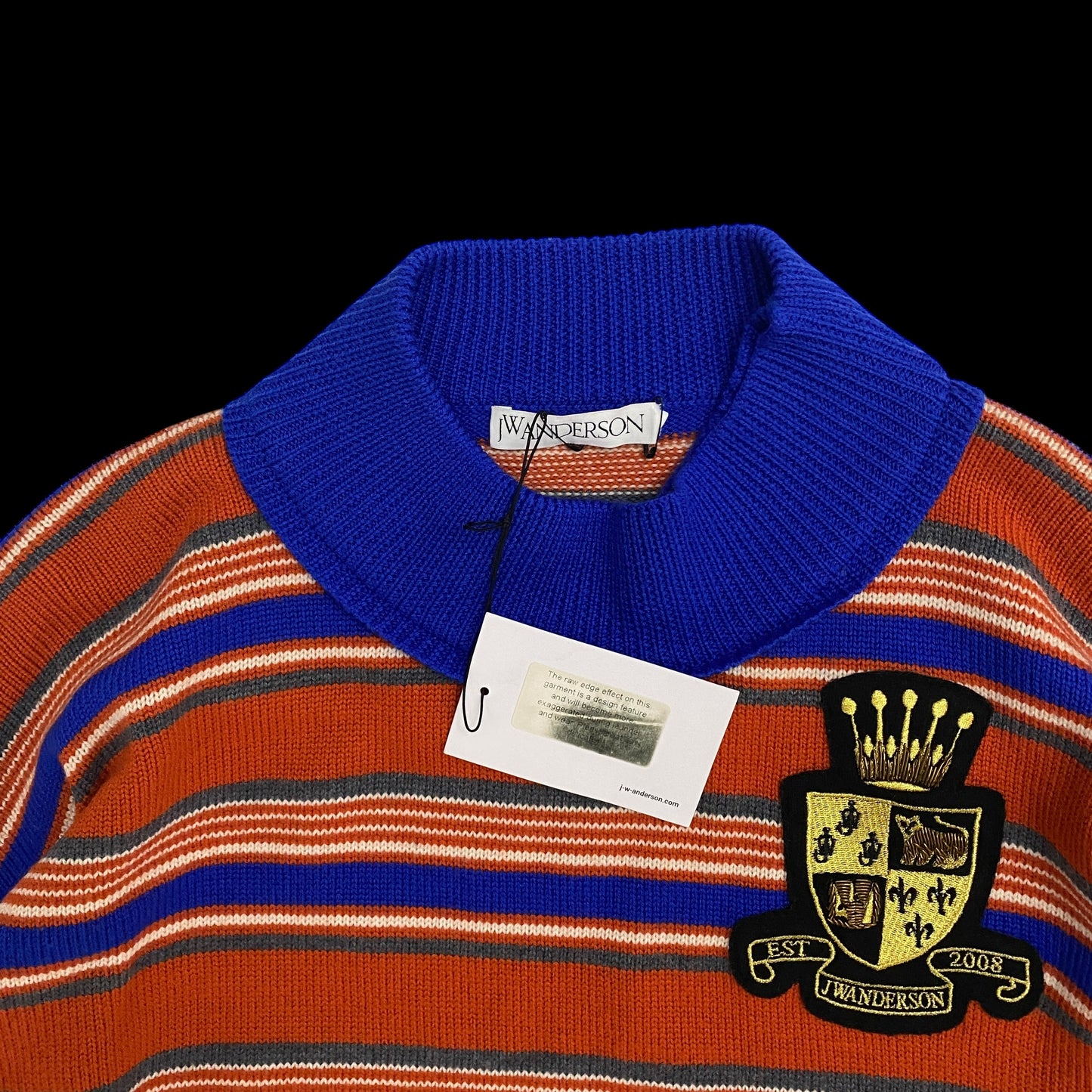 J.W. Anderson Deconstructed Logo Patch Striped Jumper (Size M)