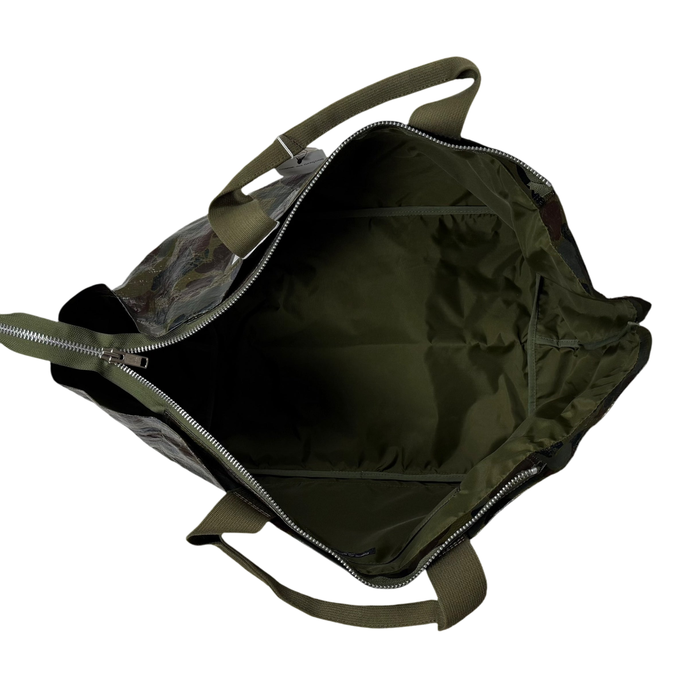Comme Des Garçons Homme Oversized Tote Bag Green Camo