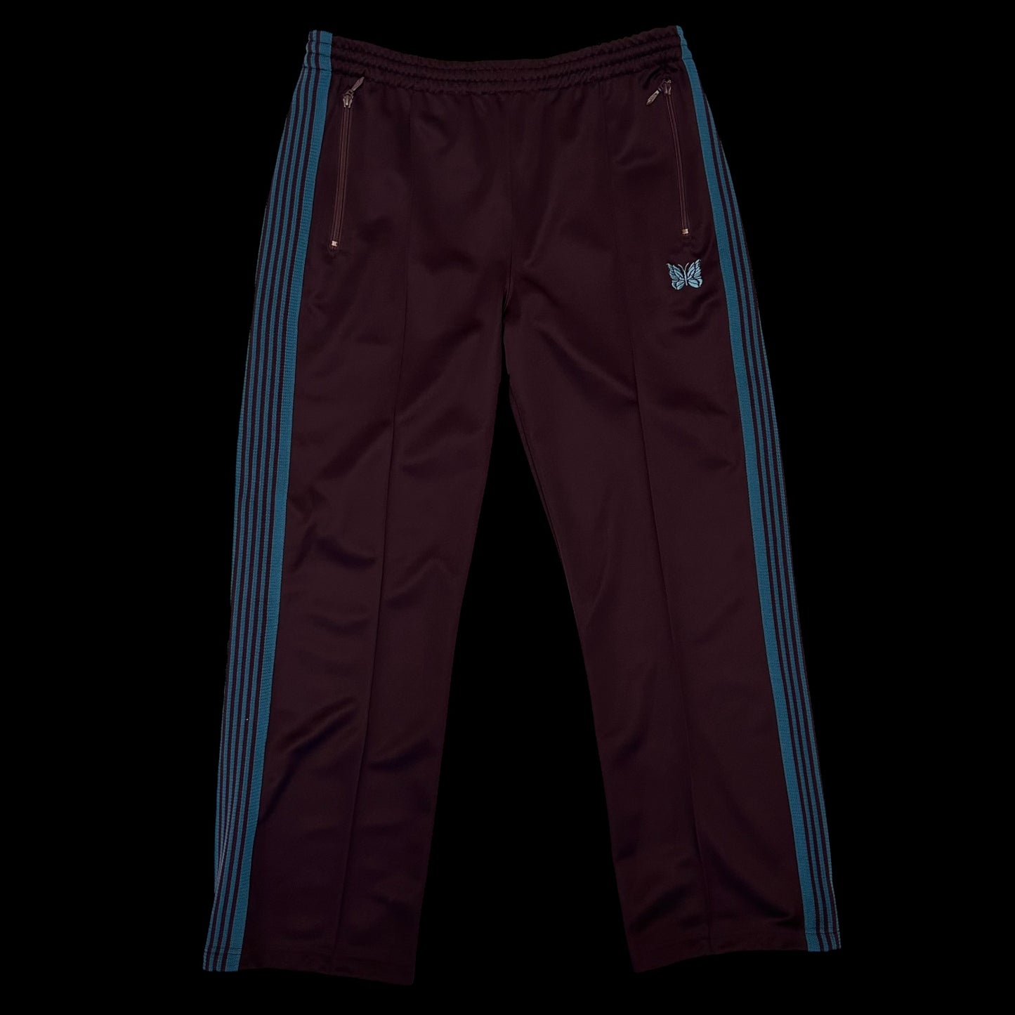 Needles Poly Smooth Track Pants Burgundy/Turquoise (Size L)