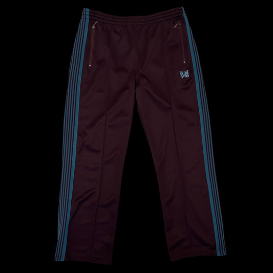 Needles Poly Smooth Track Pants Burgundy/Turquoise (Size L)