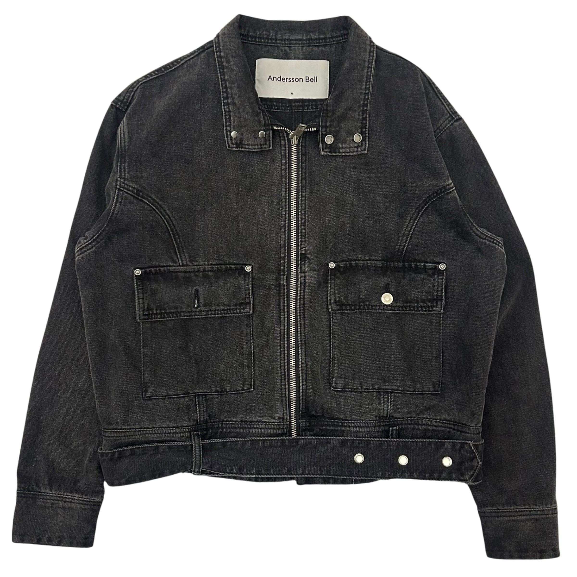 Andersson Bell Denim Mullens Biker Jacket Black (Fits M-L)