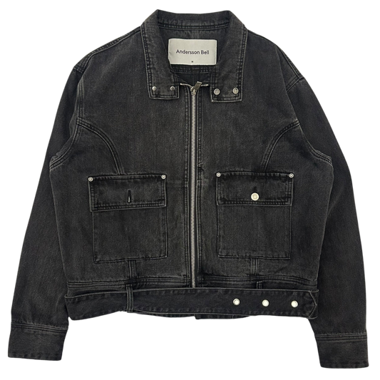 Andersson Bell Denim Mullens Biker Jacket Black (Fits M-L)