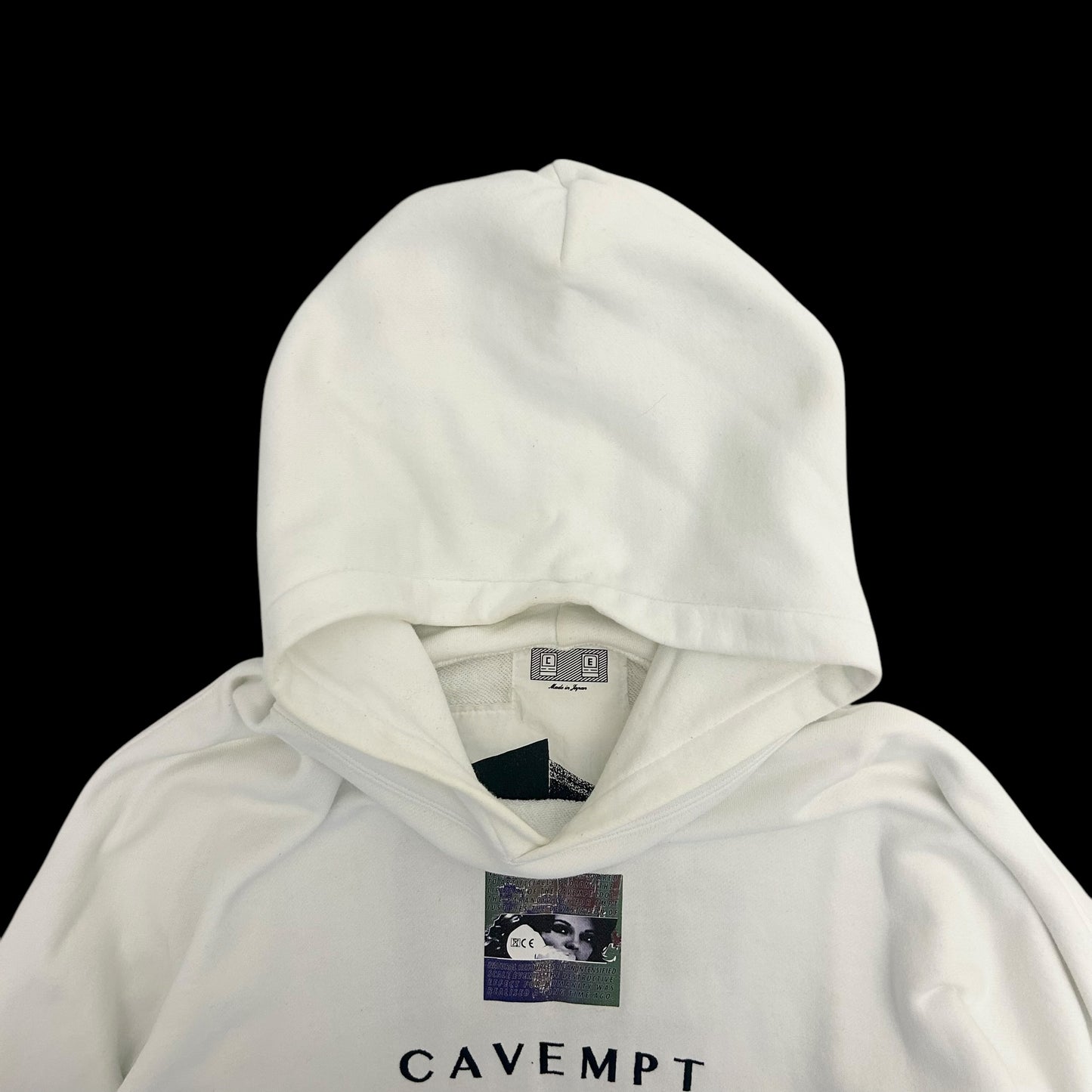 Cav Empt Embroided Logo Heavyweight Hoodie White (size XL)