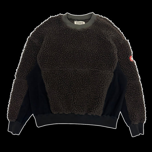 Cav Empt AW18 Boa Fleece Paneled Crewneck Brown/Black (Fits M-L)