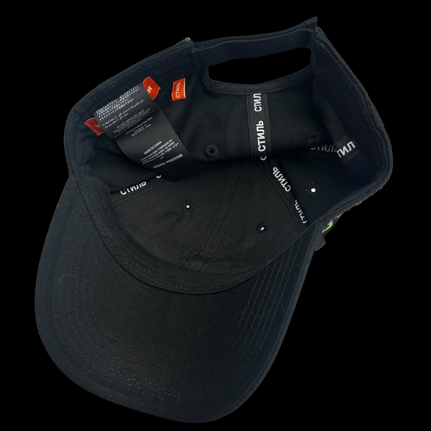 Heron Preston СТИЛЬ Reflective Cap Black/ Neon Green