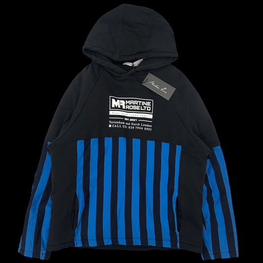 SS19 Martine Rose Split Wadded Hoodie Black / Blue (Fits M)