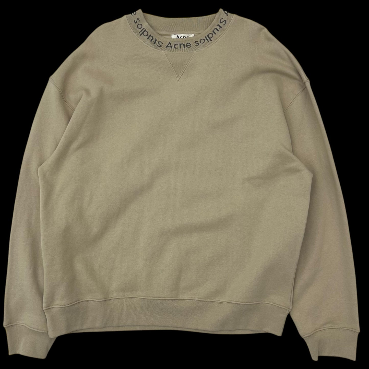 Acne Studios Jacquard Logo Sweatshirt Beige (Size L)