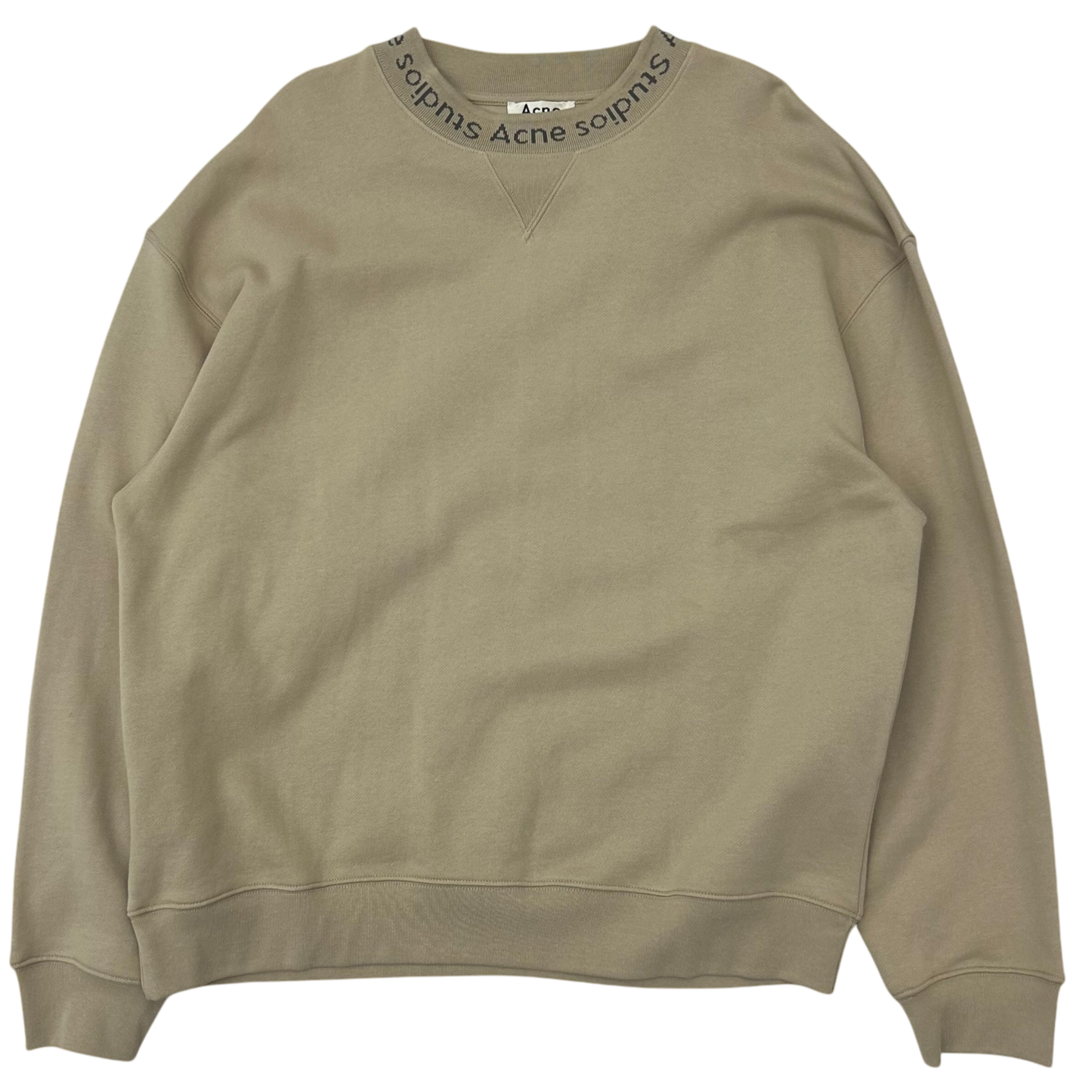 Acne Studios Jacquard Logo Sweatshirt Beige (Size L)