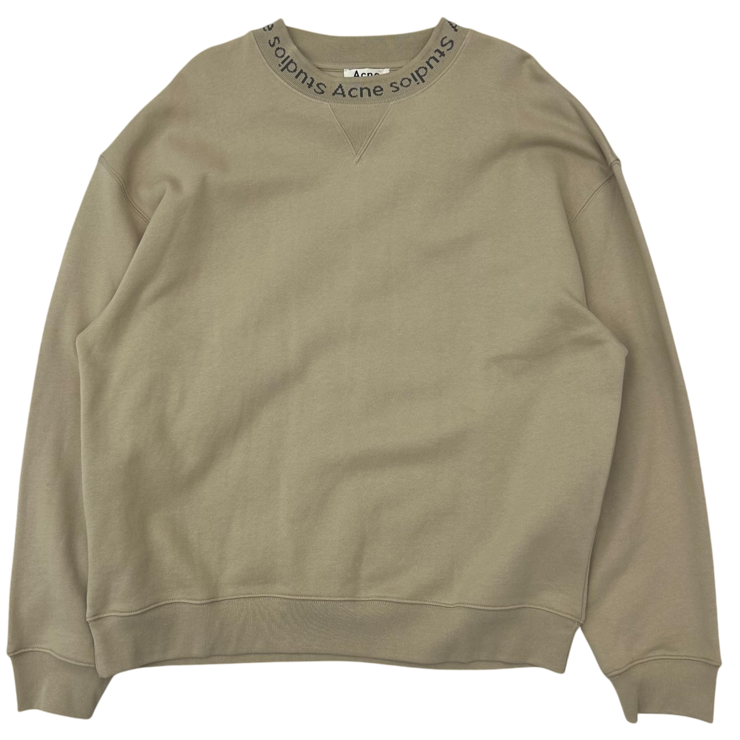 Acne Studios Jacquard Logo Sweatshirt Beige (Size L)