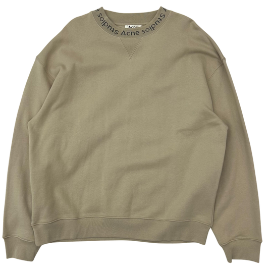 Acne Studios Jacquard Logo Sweatshirt Beige (Size L)