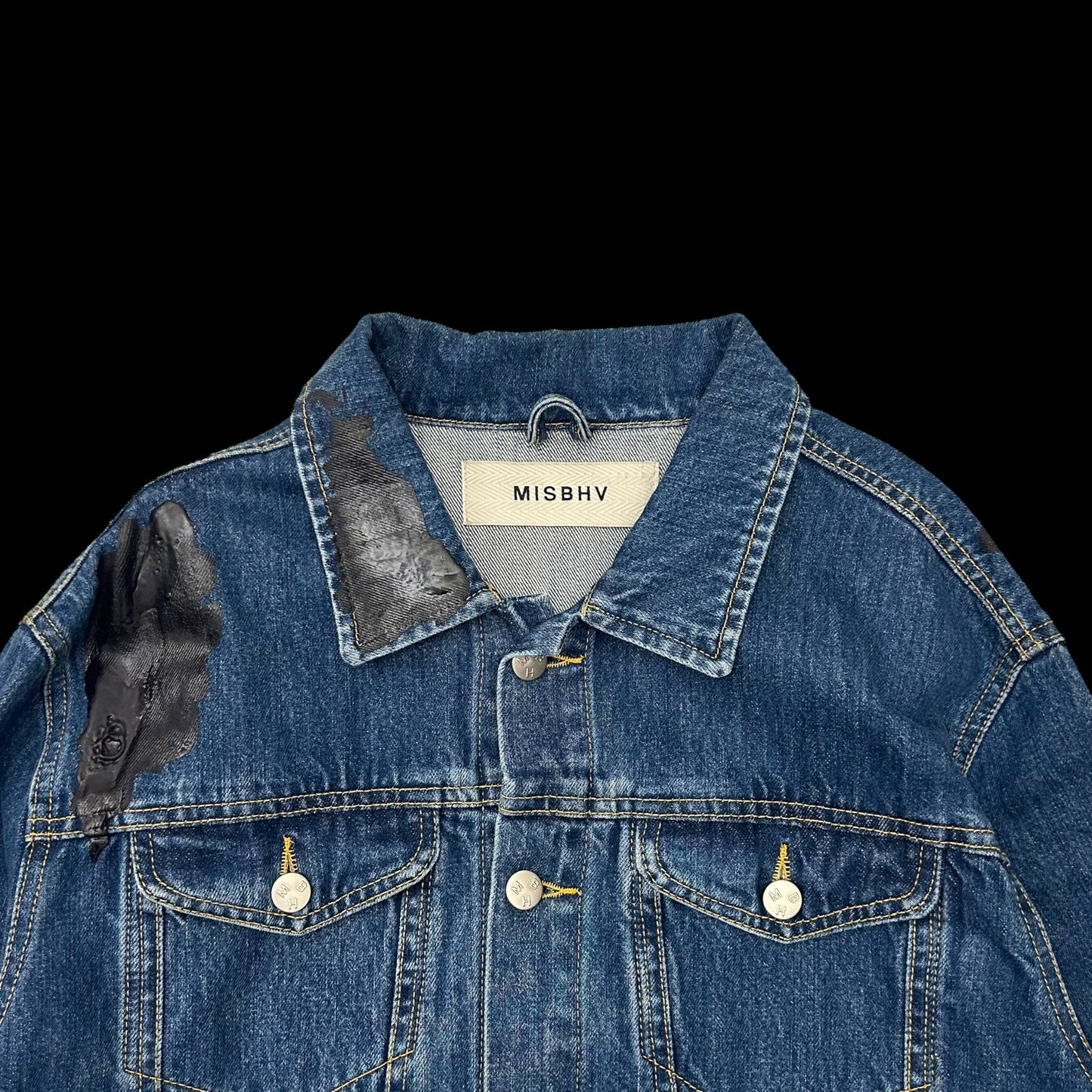 MISBHV AW18 Wet Print Denim Jacket Indigo