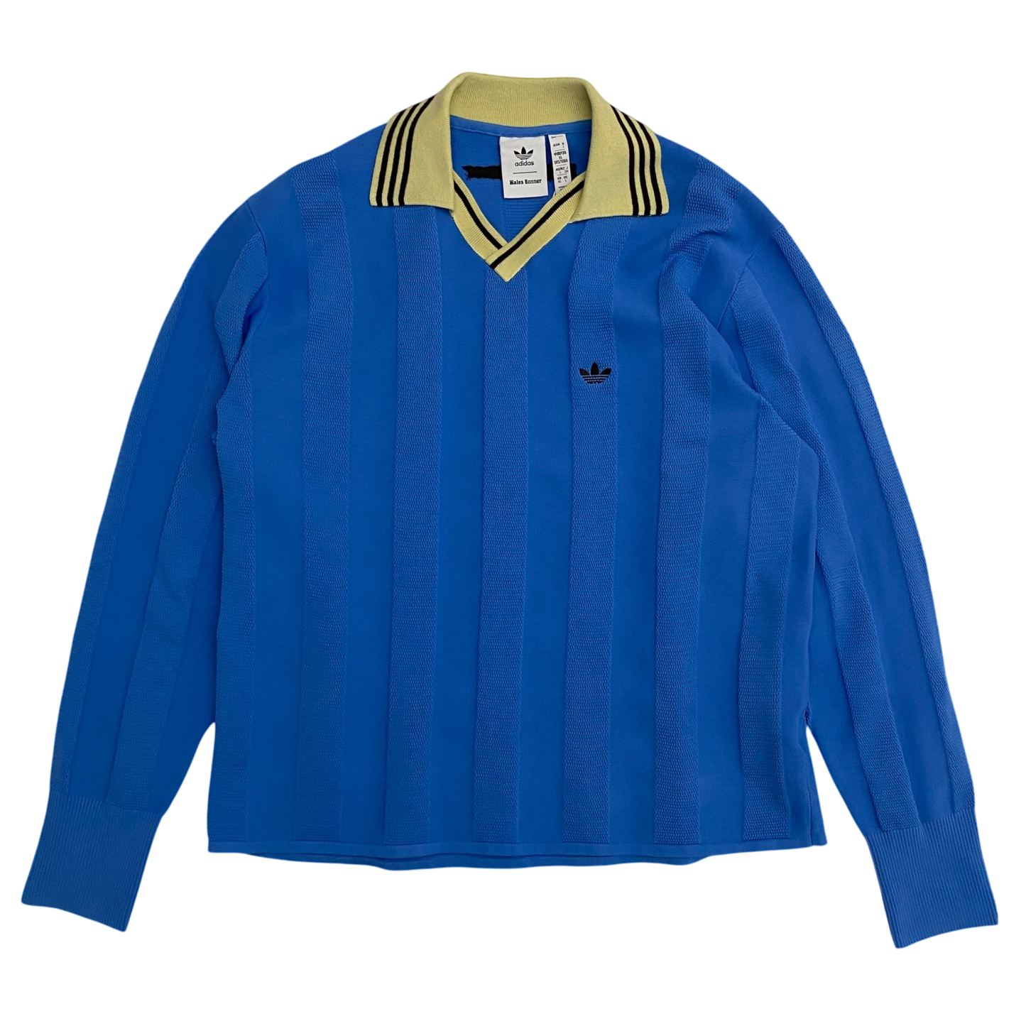 Adidas x Wales Bonner Knit Long Sleeve Football Shirt Blue / Cream (Size L)