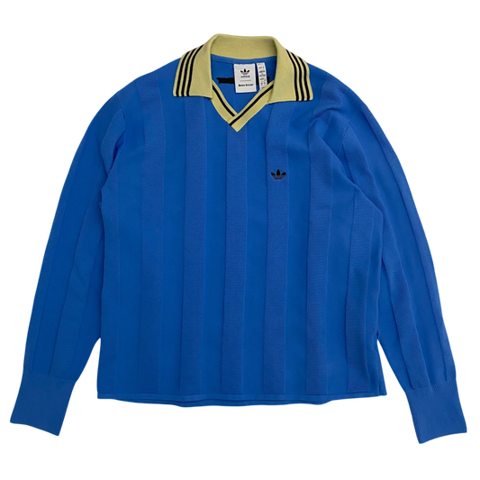 Adidas x Wales Bonner Knit Long Sleeve Football Shirt Blue / Cream (Size L)