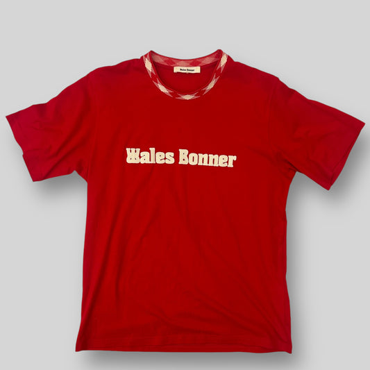 Wales Bonner Original Embroidered Logo T-shirt Red (Size M)