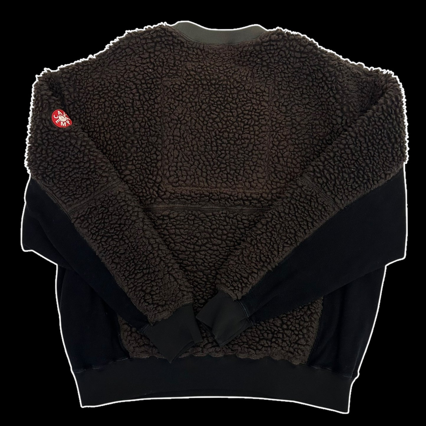 Cav Empt AW18 Boa Fleece Paneled Crewneck Brown/Black (Fits M-L)