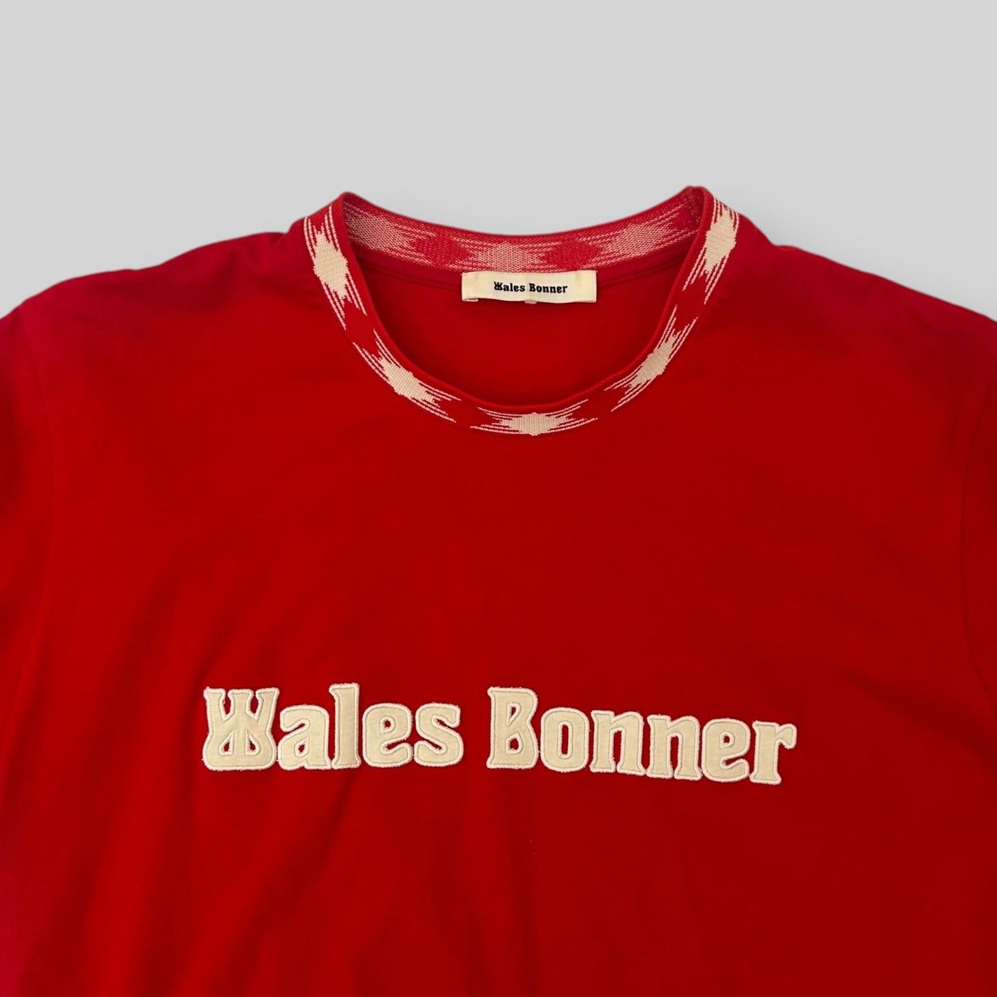 Wales Bonner Original Embroidered Logo T-shirt Red (Size M)